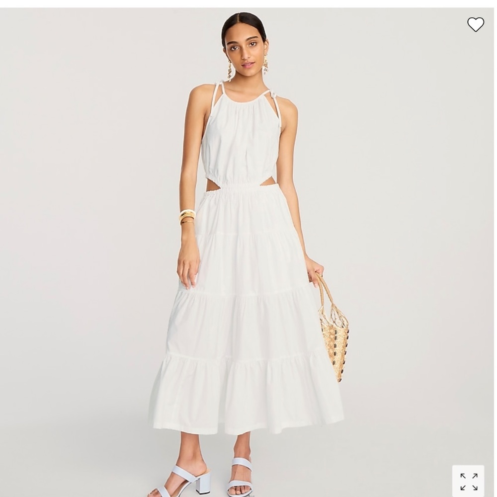 J crew Harbour Side Cutout Dress White XS